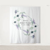 Tenture Fond de mariage floral blanc avec verdure (Devant)