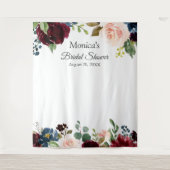 Tenture Fond de mariage floral bleu Burgundy Blush (Devant)