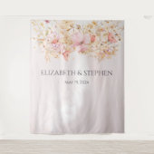 Tenture Fond de Mariage Floral Boho Rustique (Devant)