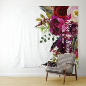 Tenture Fond de mariage floral bordeaux bohème audacieux (En situation (horizontale))