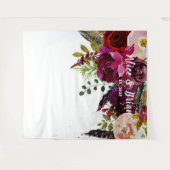 Tenture Fond de mariage floral bordeaux bohème audacieux (Devant (Horizontal))