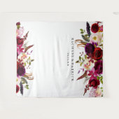 Tenture Fond de mariage floral bordeaux boho Marsala (Devant (Horizontal))