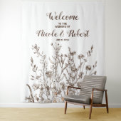 Tenture Fond de mariage floral d'automne aux fleurs sauvag (En situation)