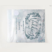 Tenture Fond de mariage floral de flocon de neige d'hiver (Devant (Horizontal))