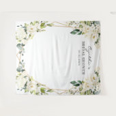 Tenture Fond de mariage floral géométrique avec verdure (Devant (Horizontal))