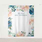 Tenture Fond de mariage floral marine Midnight Blooms (Devant)