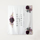 Tenture Fond de mariage floral mauve Wine Plum automne (Devant)