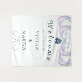 Tenture Fond de mariage floral miniature de foi pourpre ro (Devant (Horizontal))