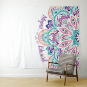 Tenture Fond de mariage floral moderne turquoise et violet (En situation (horizontale))