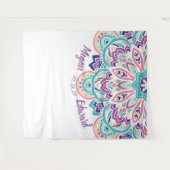 Tenture Fond de mariage floral moderne turquoise et violet (Devant (Horizontal))
