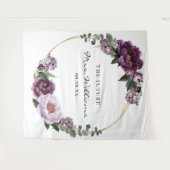 Tenture Fond de mariage floral romantique aux pivoines pru (Devant (Horizontal))