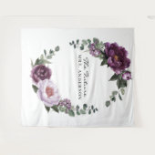 Tenture Fond de mariage floral romantique aux pivoines pru (Devant (Horizontal))