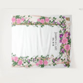 Tenture Fond de mariage floral romantique pour photobooth (Devant (Horizontal))