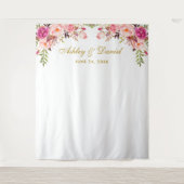 Tenture Fond de mariage floral rose | Accessoire de photom (Devant)