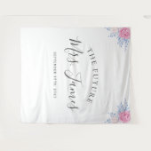 Tenture Fond de mariage floral rose pastel et bleu poussié (Devant (Horizontal))