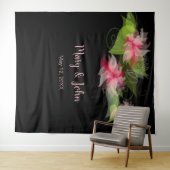 Tenture Fond de mariage floral rose romantique (En situation (horizontale))