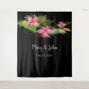 Tenture Fond de mariage floral rose romantique
