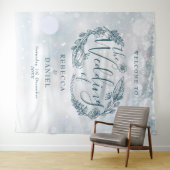 Tenture Fond de mariage floral rustique d'hiver (En situation (horizontale))