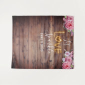 Tenture Fond de mariage floral rustique que l'amour étince (Devant (Horizontal))