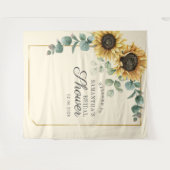 Tenture Fond de mariage floral tournesol eucalyptus (Devant (Horizontal))