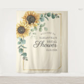 Tenture Fond de mariage floral tournesol eucalyptus (Devant)