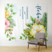 Tenture Fond de mariage floral tropical Hawaïen Hibiscus (En situation (horizontale))