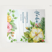 Tenture Fond de mariage floral tropical Hawaïen Hibiscus (Devant (Horizontal))