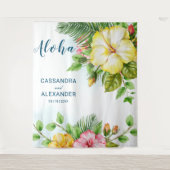Tenture Fond de mariage floral tropical Hawaïen Hibiscus (Devant)