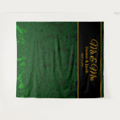 Tenture Fond de mariage floral vert chasseur or et noir (Devant (Horizontal))