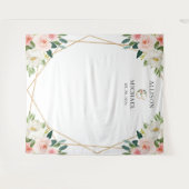 Tenture Fond de mariage géométrique floral chic rose tendr (Devant (Horizontal))