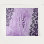 Tenture Fond de mariage gothique violet à dentelle noire (Devant (Horizontal))
