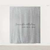 Tenture Fond de mariage gris ombré pailleté argent (Devant)