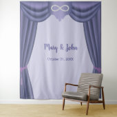 Tenture Fond de mariage infini diamant bleu pourpre (En situation)