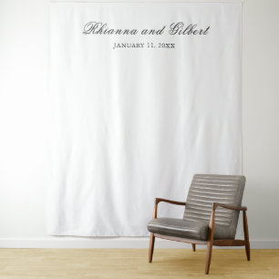 Tenture Fond de mariage intemporel noir et blanc classique