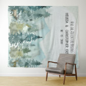 Tenture Fond de mariage merveilleux en forêt Photomaton (En situation (horizontale))