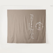 Tenture Fond de Mariage Monogramme personnalisé (Devant (Horizontal))