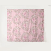 Tenture Fond de mariage monogramme rose blanc tulipes (Devant (Horizontal))