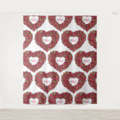 Tenture Fond de mariage monogramme tulipes rouges (Devant)