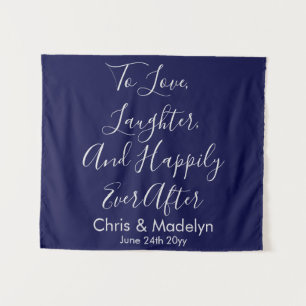 Tenture Fond de mariage Navy & Silver pour Photobooth