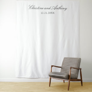 Tenture Fond de mariage noir et blanc classique à l'argent