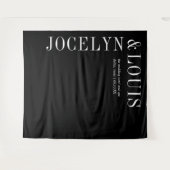 Tenture Fond de mariage noir moderne gras (Devant (Horizontal))