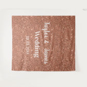 Tenture Fond de mariage pailleté or rose élégant (Devant (Horizontal))