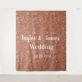 Tenture Fond de mariage pailleté or rose élégant (Devant)