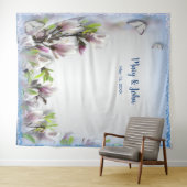 Tenture Fond de mariage papillon floral violet élégant (En situation (horizontale))