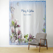 Tenture Fond de mariage papillon floral violet élégant (En situation)