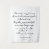 Tenture Fond de mariage personnalisé avec calligraphie (Devant)