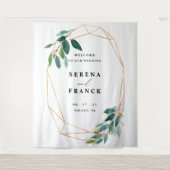 Tenture Fond de mariage personnalisé avec verdure pour pho (Devant)