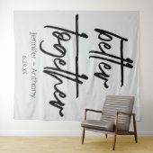 Tenture Fond de mariage personnalisé Mieux ensemble (En situation (horizontale))