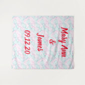 Tenture Fond de mariage personnalisé motif feuilles (Devant (Horizontal))