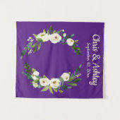 Tenture Fond de mariage personnalisé vert pourpre rustique (Devant (Horizontal))